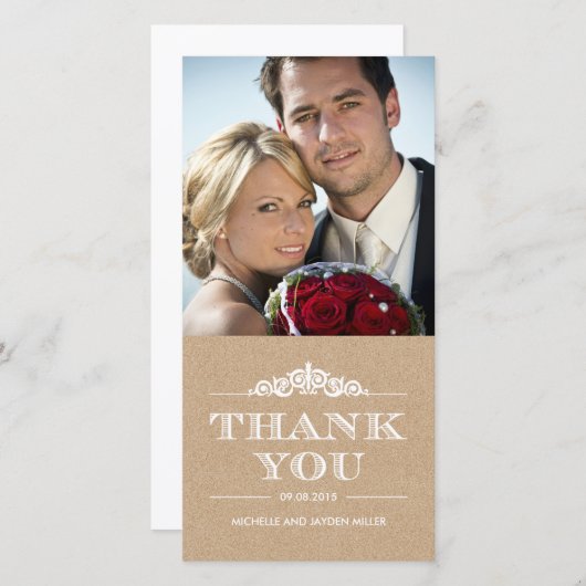 Tijdloze Sentiment Dank u kaarten - Craft (Voorkant / Achterkant)