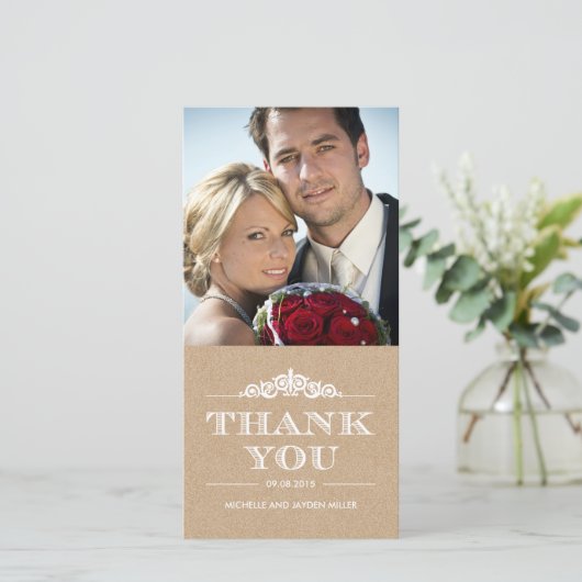 Tijdloze Sentiment Dank u kaarten - Craft (Staand voorkant)