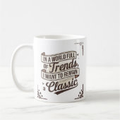 Tijdloze stijl in een wereld van trends koffiemok (Links)