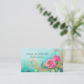 Tijdloze  stijl Roos Visitekaartjes (Staand voorkant)