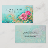 Tijdloze  stijl Roos Visitekaartjes (Voorkant / Achterkant)