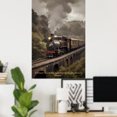 Tijdloze stoom: de majesteit van klassieke treinen poster (Thuiskantoor)