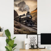 Tijdloze stoom: de majesteit van klassieke treinen poster (Thuiskantoor)