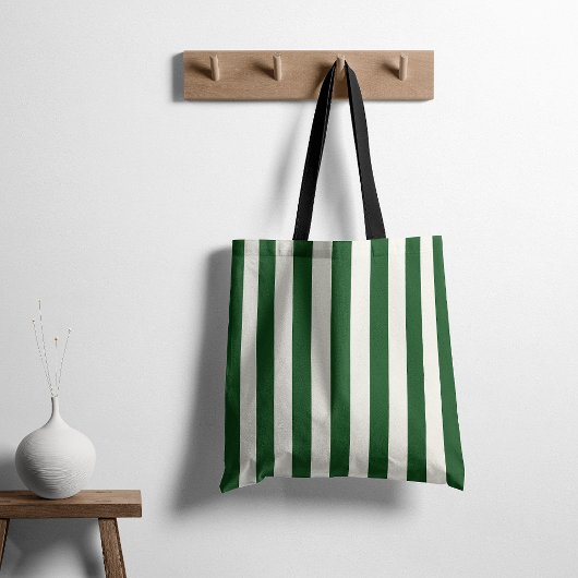Tijdloze Strepen Groen Tote Bag