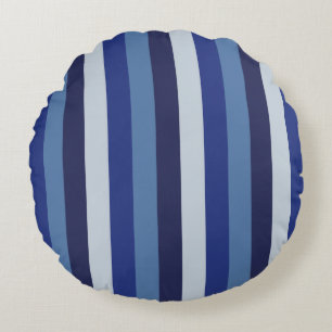 Tijdloze Strepen Navy Blue Rond Kussen