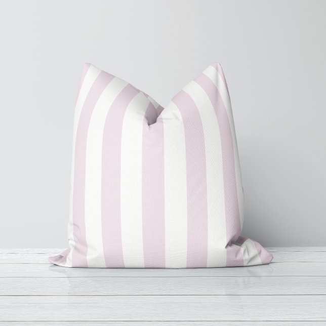 Tijdloze Strepen Pastel Roze Kussen (Creator heeft geüpload)