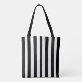 Tijdloze Strepen Zwart & Wit Tote Bag (Achterkant)