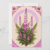 Tijdloze symboliek Foxglove in bruiloft viering Kaart (Achterkant)