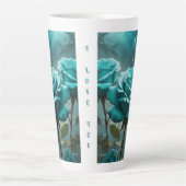 Tijdloze Tealrozen Latte Mok (Voorkant)