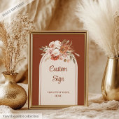 Tijdloze Terracotta Pampas Sage Boho Floral Custom Poster