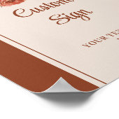 Tijdloze Terracotta Pampas Sage Boho Floral Custom Poster (Hoek)