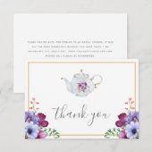 Tijdloze Theetijd Bruiloft met Bloemen  Bedankkaart (Voorkant / Achterkant)