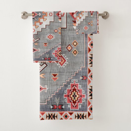 Tijdloze Threads: Erfgoed Boho Marokkaanse geometr Bad Handdoek (Insitu)