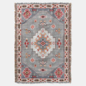 Tijdloze Threads: Erfgoed Boho Marokkaanse geometr Deken (Voorkant Verticaal)