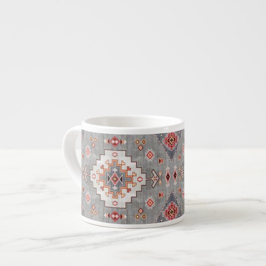 Tijdloze Threads: Erfgoed Boho Marokkaanse geometr Espresso Kop (Links)