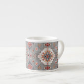 Tijdloze Threads: Erfgoed Boho Marokkaanse geometr Espresso Kop (Voorkant rechts)