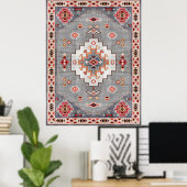 Tijdloze Threads: Erfgoed Boho Marokkaanse geometr Poster (Thuiskantoor)