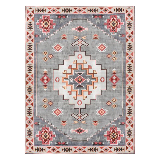 Tijdloze Threads: Erfgoed Boho Marokkaanse geometr Tafelkleed (Voorkant)