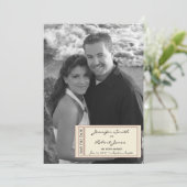 Tijdloze Ticket Save the Date kaart (Staand voorkant)