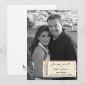Tijdloze Ticket Save the Date kaart (Voorkant / Achterkant)