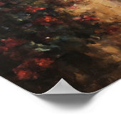 Tijdloze toegang: rustieke deur met rode bloemen poster (Hoek)