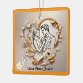 "Tijdloze toewijding" Keramisch Ornament (Links)