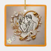 "Tijdloze toewijding" Keramisch Ornament (Achterkant)