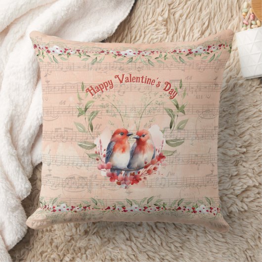 Tijdloze Tortelduifjes en Muzieknoten van valentij Kussen (Deken)