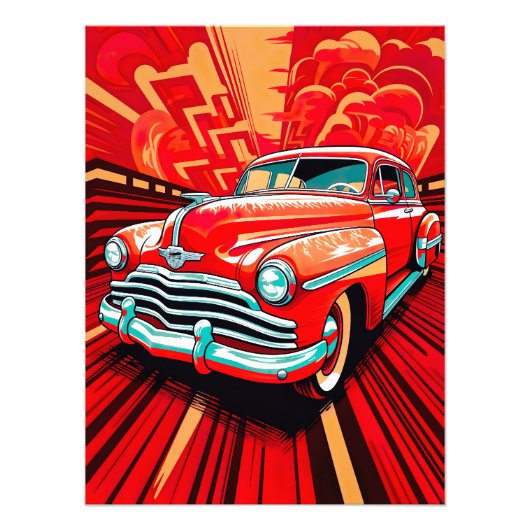 Tijdloze Treasures Vintage auto Foto Afdruk (Voorkant)