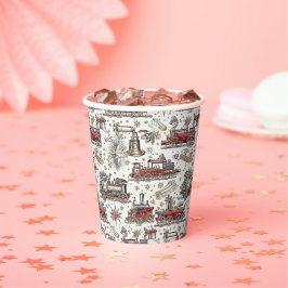 Tijdloze  trein: feestelijk papieren bekers