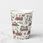 Tijdloze  trein: feestelijk papieren bekers (Achterkant)