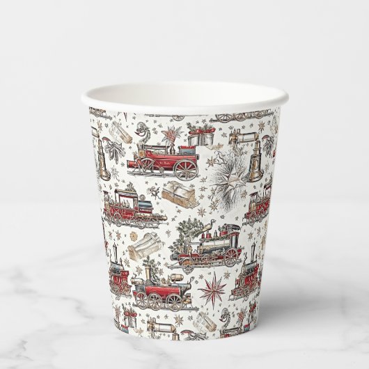 Tijdloze  trein: feestelijk papieren bekers