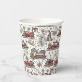 Tijdloze  trein: feestelijk papieren bekers (Links)