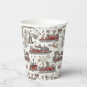 Tijdloze  trein: feestelijk papieren bekers (Rechts)