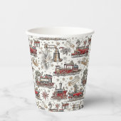 Tijdloze  trein: feestelijk papieren bekers (Voorkant)