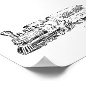 Tijdloze trein vingerafdruk Gastenboek Poster (Hoek)