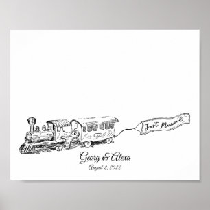 Tijdloze trein vingerafdruk Gastenboek Poster