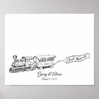 Tijdloze trein vingerafdruk Gastenboek Poster