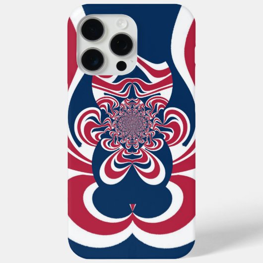 Tijdloze Trend: Blauwe, Rode & Witte Kaleidoscoop Case-Mate iPhone Case (Achterkant)