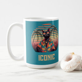 Tijdloze tropische kattenhouding koffiemok