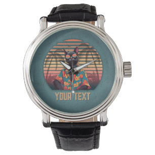 Tijdloze tropische kattenhouding Mannen-stijl Horloge
