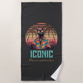 Tijdloze tropische kattenhouding strandlaken