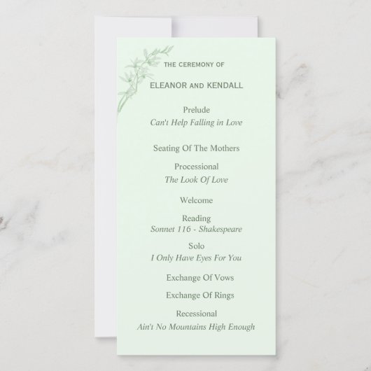 Tijdloze Trouwprogramma Bloemen (Voorkant)