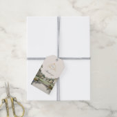Tijdloze Tuin | Frans Kasteel Monogram Bruiloft Cadeaulabel (Met Touw)