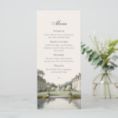 Tijdloze Tuin | Frans Kasteelhochzeit Menu (Staand voorkant)