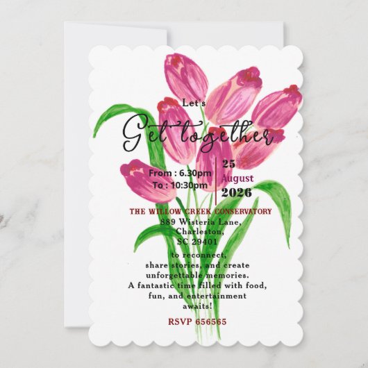 Tijdloze Tulpensamenkomst Kaart (Voorkant)