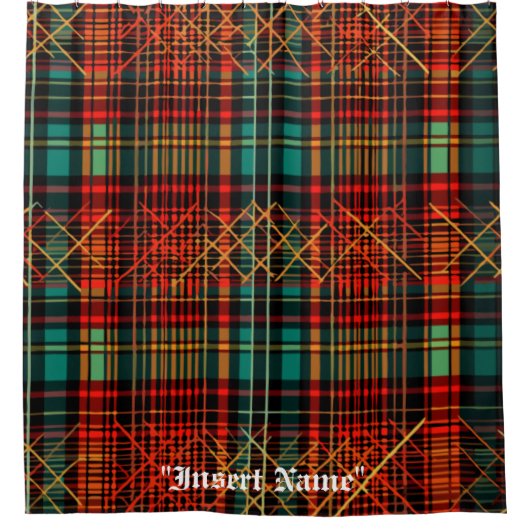 Tijdloze Tweed Douchegordijn (Voorkant)