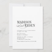 Tijdloze typografie 3 foto's We Eloped Ontvangst Kaart (Achterkant)