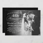 Tijdloze uitnodiging voor 40ste verjaardagsfeest m (Voorkant / Achterkant)