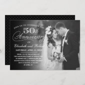 Tijdloze uitnodigingskaart voor 50ste verjaardagsf kaart (Voorkant / Achterkant)